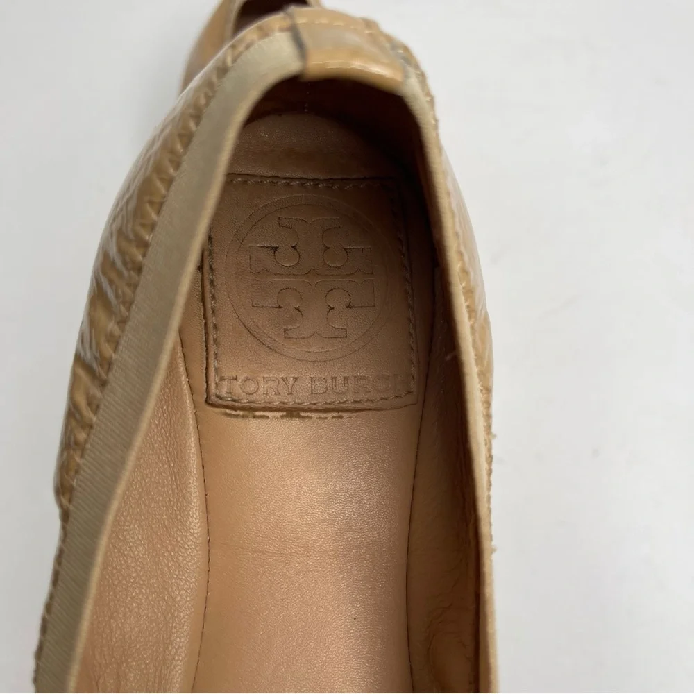 TORY BURCH Caroline Elastic Patent Leather Ballet Ballerina Flats Size 7